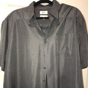 Croft & Barrow Mens XL Button Down Short Sleeve Gray Shirt